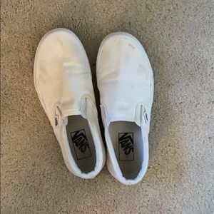 White slip on vans